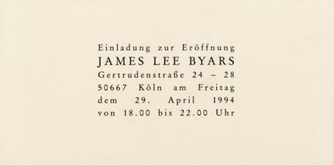 James Lee Byars - Frühe Und Neue Objekte