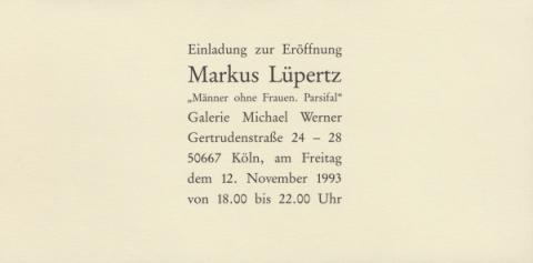 Markus Lüpertz - Männer Ohne Frauen. Parsifal