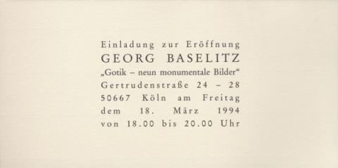 Georg Baselitz - Gotik - Neun Monumentale Bilder