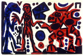A.R. Penck, "Mann, Adler, Stier", 1995 Bildmaß 200 x 300 cm